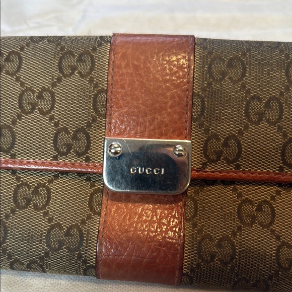 Gucci Monogram Wallet in Brown and Tan - Picture 3 of 7